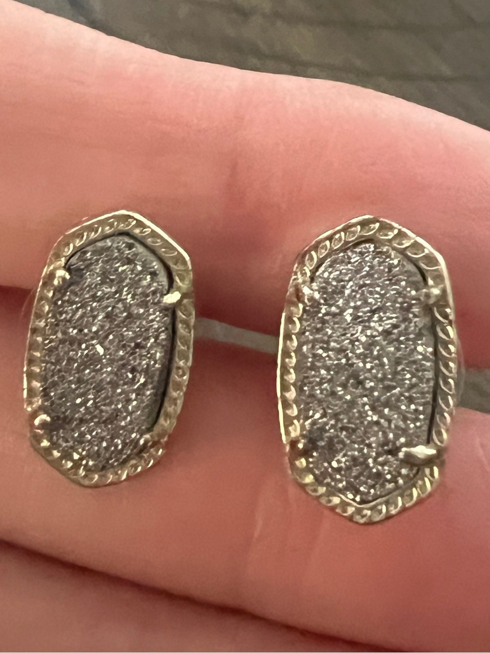 Kendra Scott Classic Elegant Druzy Oval Stud Earrings